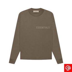 Fear of God Essentials FW22 Long Sleeve Tee Wood - SIZE MEDIUM